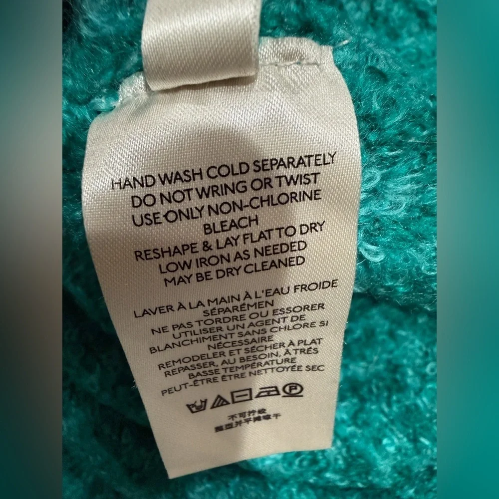 Free People Women's Teal Oversized Wool Blend Sweater size S Petite